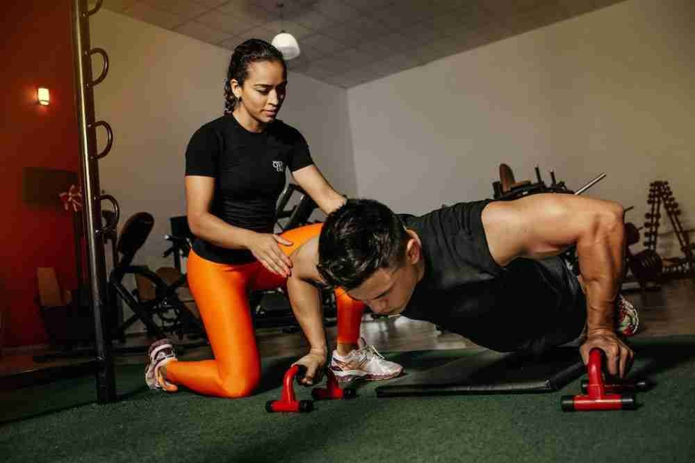 Exercise with a fitness coach