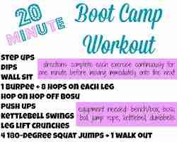 Indoor boot camp workout