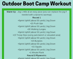 Outdoor boot camp workout