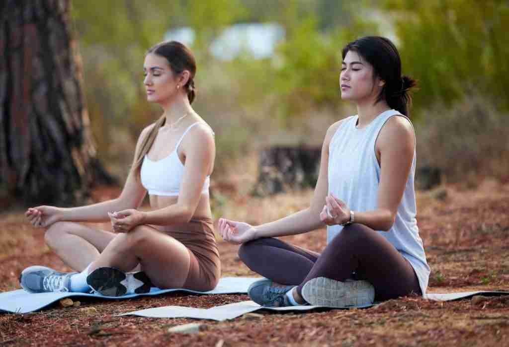 Two ladies doing meditation