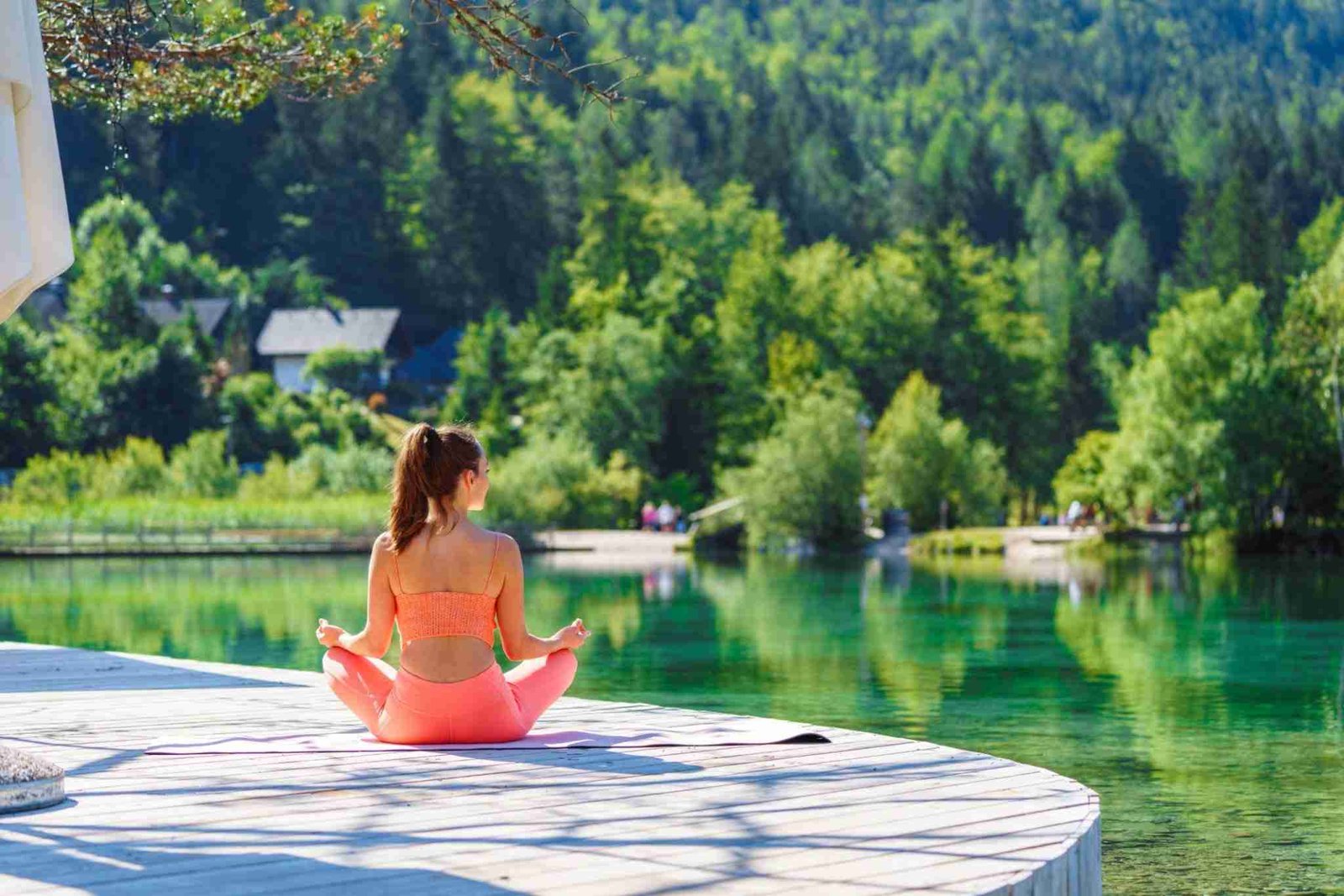 Woman Meditating In Nature