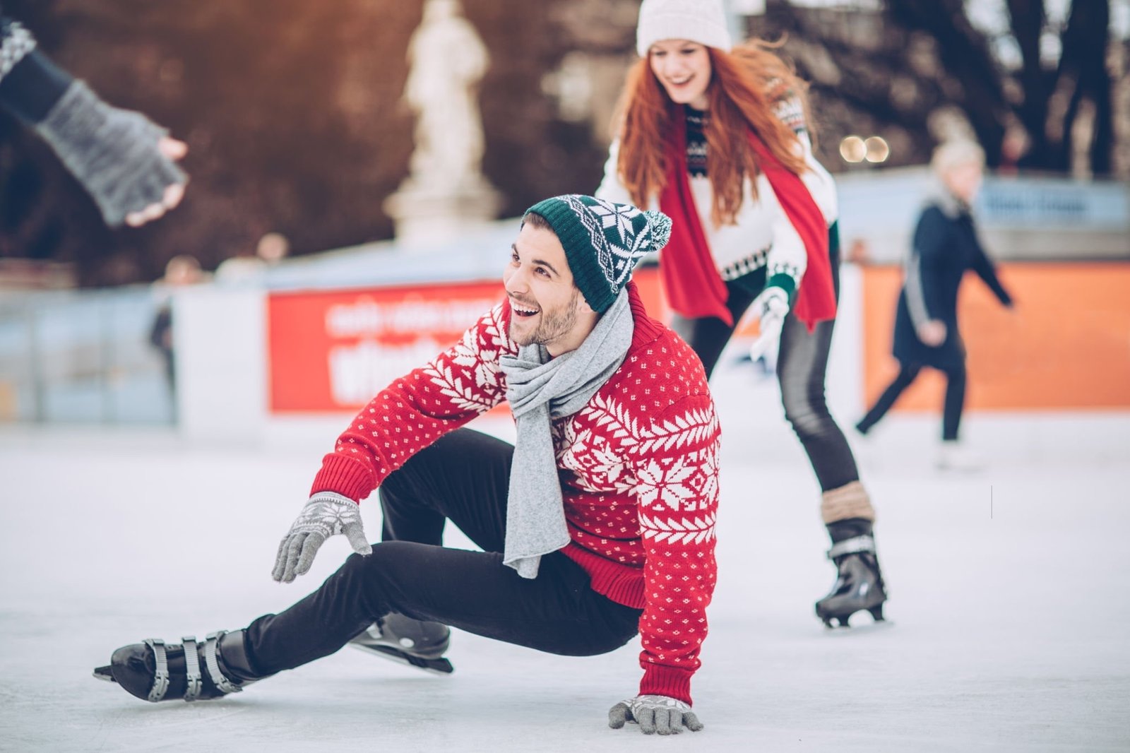 Fun Cardio Activities - Man learning how to skating on ice